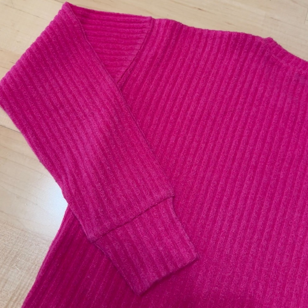Aritzia Wilfred Free Rudko Pink Ribbed Knit Long Sleeve Top Women’s | XS, XXS - Picture 7 of 7